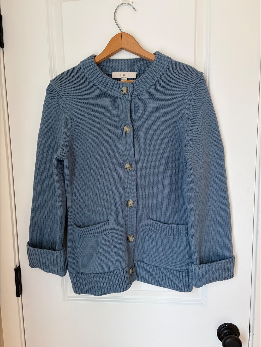 Cotton blend Loft button front cardigan